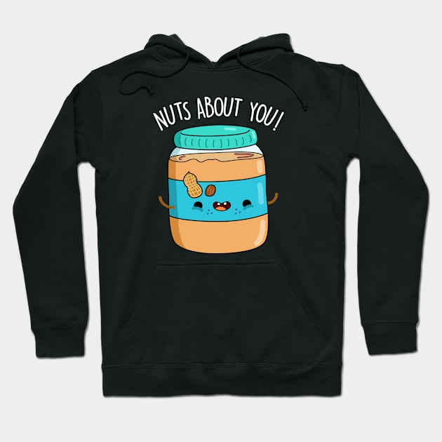 Nuts About You Cute Peanut Butter Pun Hoodie by punnybone